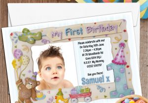 Birthday Invitation Frames 10 Personalised First 1st Birthday Party Frame Photo
