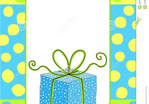 Birthday Invitation Frames Birthday Card Invitation with A Gift Box Stock