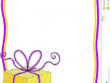 Birthday Invitation Frames Free Download Gift Box Invitation Card with Frame Stock Illustration