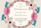 Birthday Invitation Frames Free Download Wedding Invitation with Floral Frame Vector Free Download