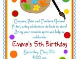 Birthday Invitation Graphics Template Art Invitations Art Party Painting Birthday Party Paint