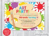 Birthday Invitation Graphics Template Art Party Printable Art Party Invitation Kids Art Party