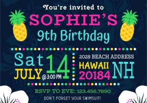 Birthday Invitation Graphics Template Colorful Polynesian Birthday Party Vector Invitation
