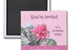 Birthday Invitation Magnets Birthday Party Invitation Save the Date Bromeliad Magnet