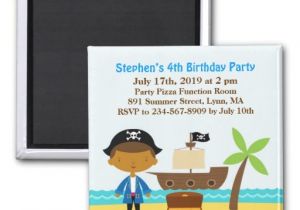Birthday Invitation Magnets Pirate Birthday Party Invitation Magnet Zazzle