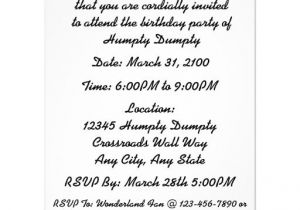 Birthday Invitation Reminder Template Just A Reminder Humpty Dumpty Birthday Party 4 25×5 5