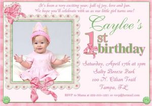 Birthday Invitation Sms for Daughter 1st Birthday Invitations for Baby Girl Free Invitations