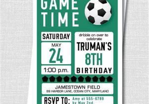 Birthday Invitation soccer Template Custom soccer Birthday Invitation soccer themed Party