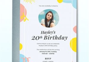 Birthday Invitation Template Adobe Illustrator 18th Birthday Invitation Template Download 108