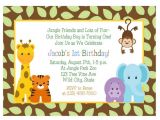 Birthday Invitation Template Animals Jungle Animals 1st Birthday Invitation Baby Shower