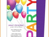 Birthday Invitation Template Balloons Birthday Party Invitation Template Word Authorization