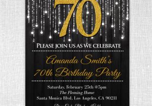 Birthday Invitation Template Black and Gold Black and Gold 70th Birthday Invitations 70th Birthday