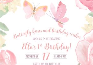 Birthday Invitation Template butterfly Party butterfly Birthday Invitation butterfly Invitation Pink
