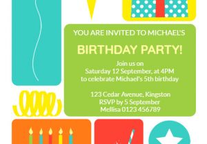 Birthday Invitation Template Child Colorful Childrens Party Birthday Invitation Template