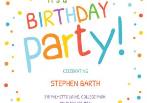 Birthday Invitation Template Child Confetti Dots Border Invitacion De Cumpleanos Gratis