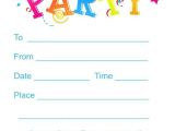Birthday Invitation Template Child Printable Children 39 S Birthday Invitations
