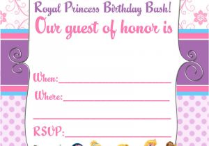 Birthday Invitation Template Disney Free Printable Disney Princess Ticket Invitation Template