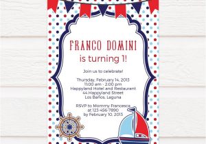 Birthday Invitation Template .docx Tvb022 Polka Dots Nautical Birthday Invitation Diy