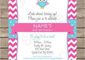 Birthday Invitation Template Editable Owl Party Invitations Pink Birthday Party Template
