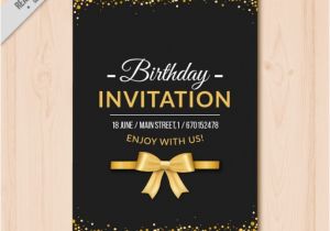 Birthday Invitation Template Elegant Elegant Birthday Invitation with Golden Details Vector