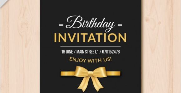 Birthday Invitation Template Elegant Elegant Birthday Invitation with Golden Details Vector