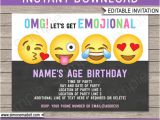 Birthday Invitation Template Emoji Emoji Invitation Template Emoji Birthday Party theme