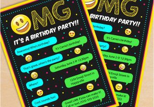 Birthday Invitation Template Emoji Free Printable Emoji Birthday Party Invitation