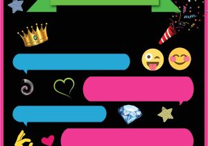 Birthday Invitation Template Emoji Free Printable Emoji Chat Invitation Template Free