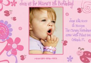 Birthday Invitation Template for Baby Girl Birthday Card 40th Birthday Ideas Baby Girl 1st Birthday