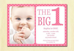 Birthday Invitation Template for Baby Girl Free Printable 1st Birthday Invitation Template In 2019