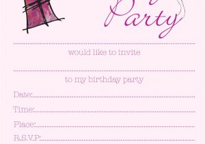 Birthday Invitation Template for Girl 40th Birthday Ideas Teenage Girl Birthday Invitation