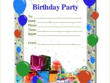 Birthday Invitation Template for Word 6 Birthday Party Invitation Template Word Teknoswitch