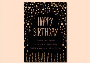 Birthday Invitation Template Gold Free 13 Black and Gold Birthday Invitation Designs