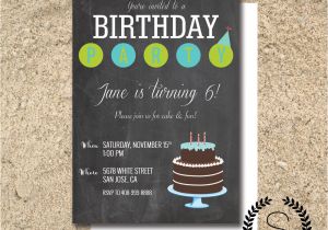 Birthday Invitation Template Indesign Chalkboard Birthday Party Invititation Chalkboard Invitation