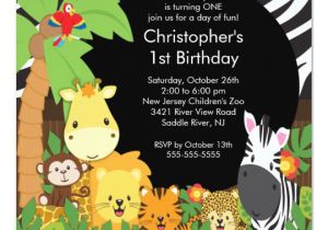 Birthday Invitation Template Jungle theme Cute Safari Jungle Birthday Party Invitations Zazzle Com