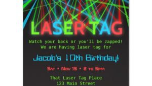 Birthday Invitation Template Laser Tag Neon Words Laser Tag Birthday Party Invitations Zazzle Com