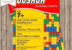 Birthday Invitation Template Lego Lego Inspired Party Invitation by Artfulmonkeys On Etsy