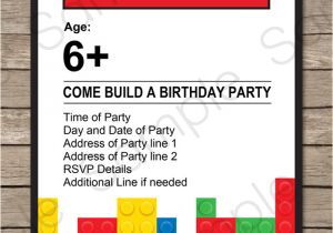 Birthday Invitation Template Lego Lego Party Invitations Lego Invitations Birthday Party