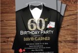 Birthday Invitation Template Man Casino 60th Birthday Invitation Adult Man Birthday Party