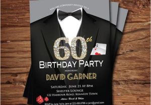 Birthday Invitation Template Man Casino 60th Birthday Invitation Adult Man Birthday Party