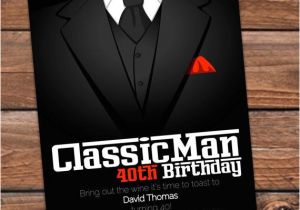 Birthday Invitation Template Man Classic Man 40th Birthday Invitation 30th 50th Printable