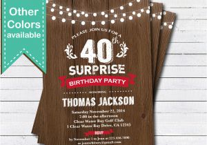 Birthday Invitation Template Man Surprise 50th Birthday Invitation Woman Man Rustic by