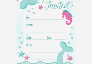 Birthday Invitation Template Mermaid Free Printable Mermaid Birthday Party Invitations Best 25