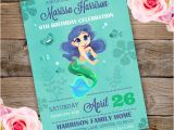 Birthday Invitation Template Mermaid Mermaid Birthday Party Invitation Template Edit with