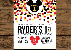 Birthday Invitation Template Mickey Mouse Mickey Mouse Birthday Invitation Digital or Printed