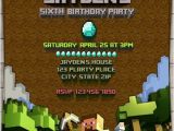 Birthday Invitation Template Minecraft Minecraft Birthday Invitation Digital Printable File