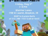 Birthday Invitation Template Minecraft Minecraft Birthday Party Invitation Digital Printable File