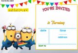 Birthday Invitation Template Minions Free Printable Minion Birthday Invitation Templates