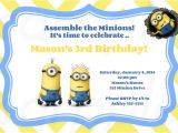 Birthday Invitation Template Minions Free Printable Minion Birthday Party Invitations Ideas