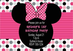 Birthday Invitation Template Minnie Mouse Minnie Mouse Birthday Party Invitations Drevio